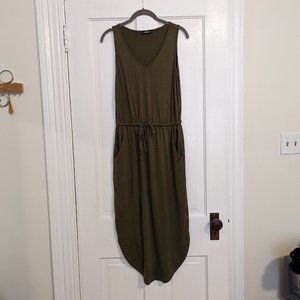 SALE - Cinched Waist Maxi Dress Pockets